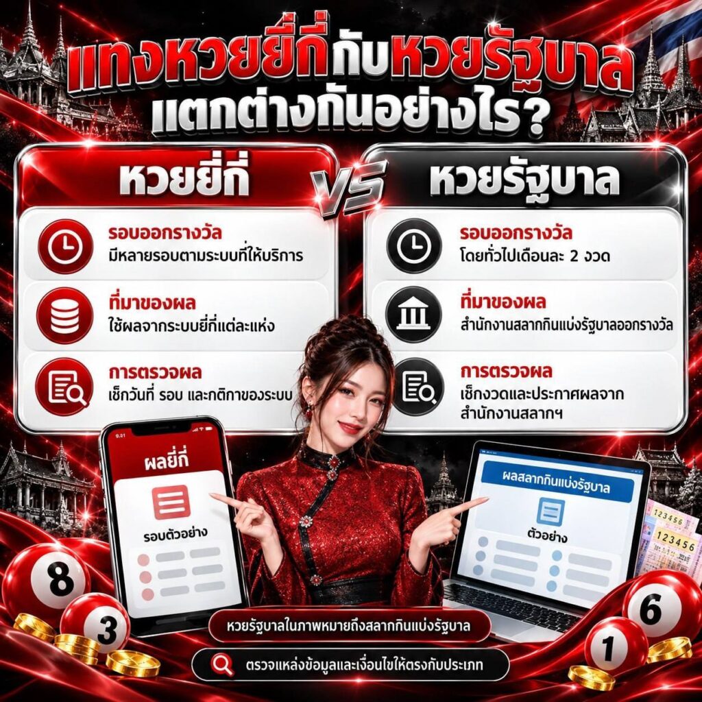 แทงหวยยี่กีกับหวยรัฐบาลแตกต่างกันอย่างไร?