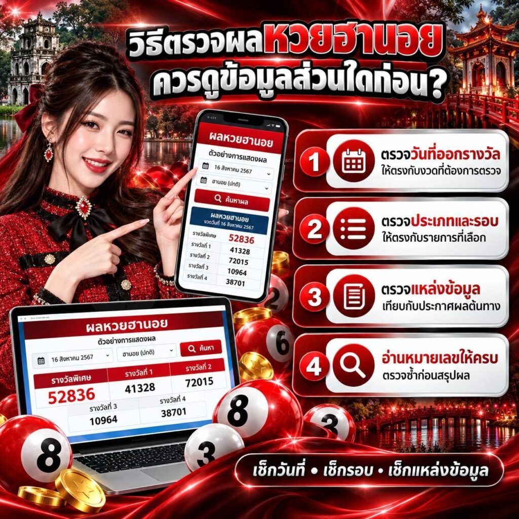 วิธีตรวจผลหวยฮานอยควรดูข้อมูลส่วนใดก่อน?