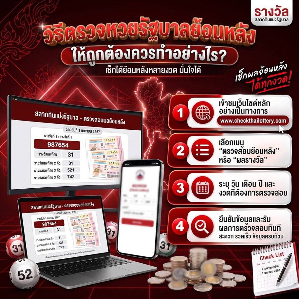 วิธีตรวจหวยรัฐบาลย้อนหลังให้ถูกต้องควรทำอย่างไร?