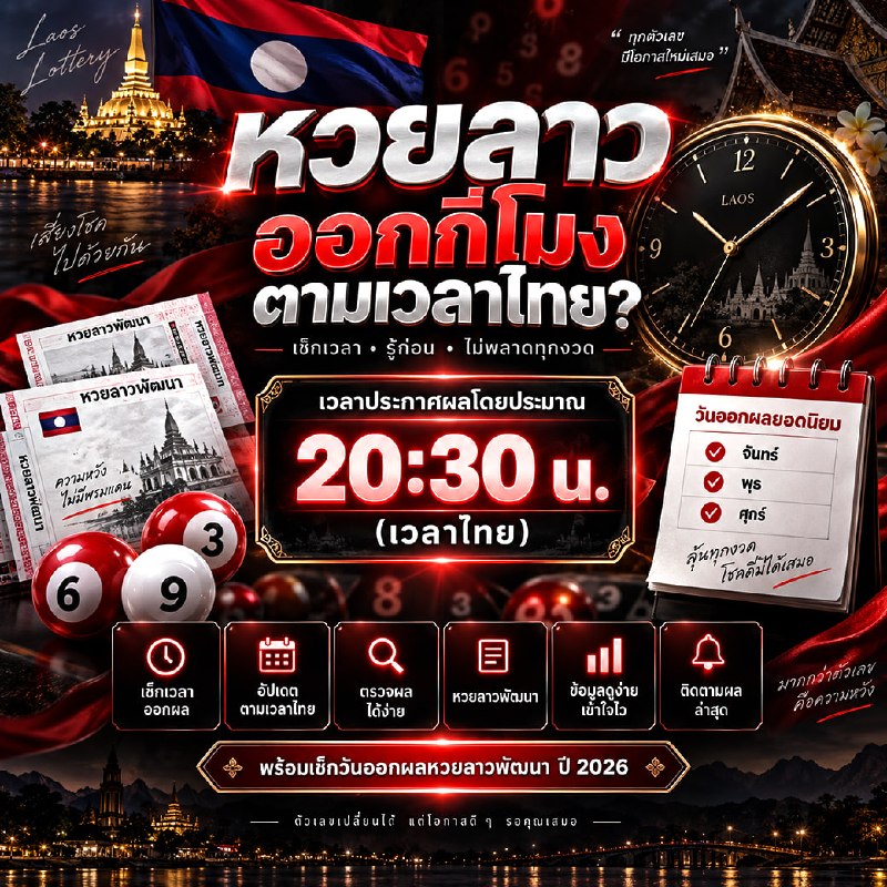 หวยลาวออกกี่โมงตามเวลาไทย?