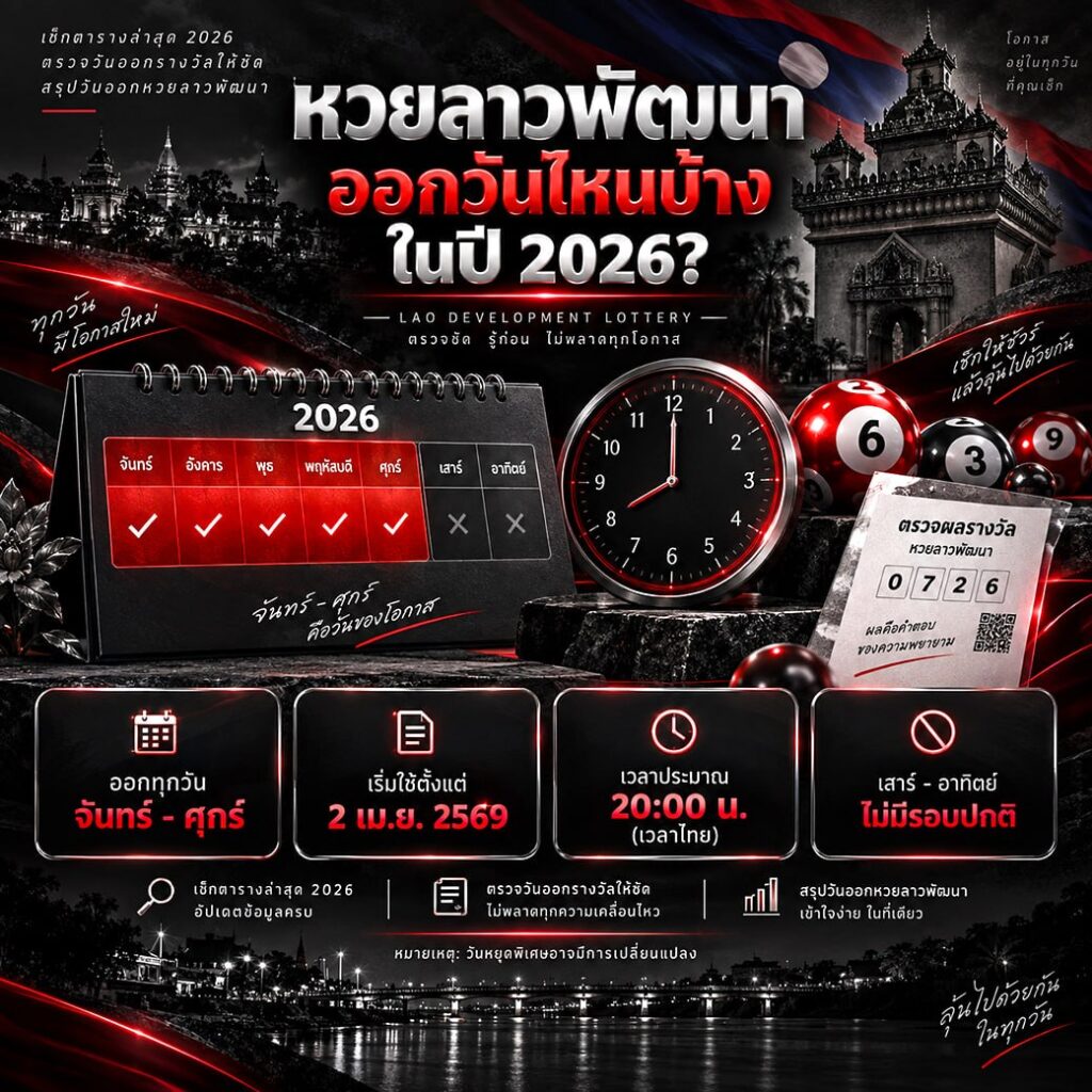 หวยลาวพัฒนาออกวันไหนบ้างในปี 2026?