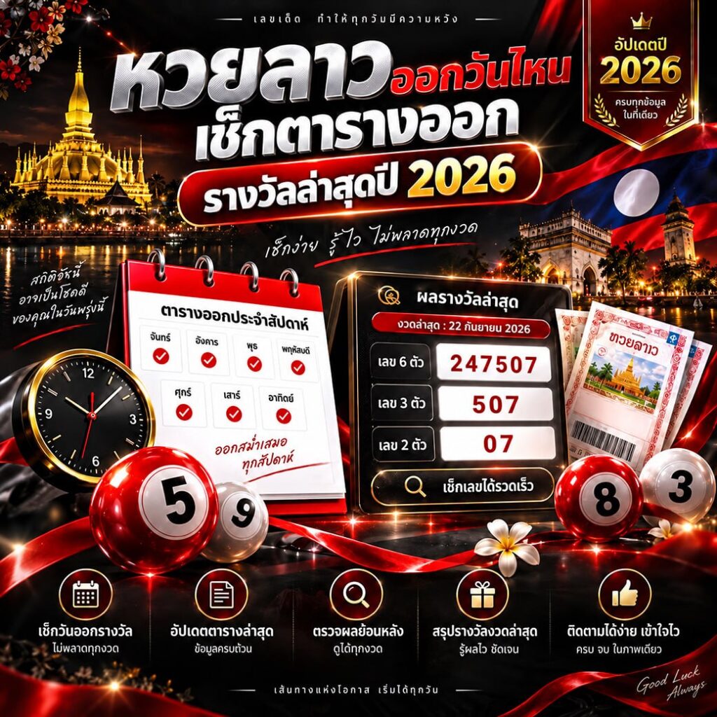 หวยลาวออกวันไหน เช็กตารางออกรางวัลล่าสุดปี 2026