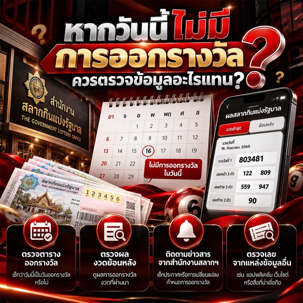 หากวันนี้ไม่มีการออกรางวัลควรตรวจข้อมูลอะไรแทน?
