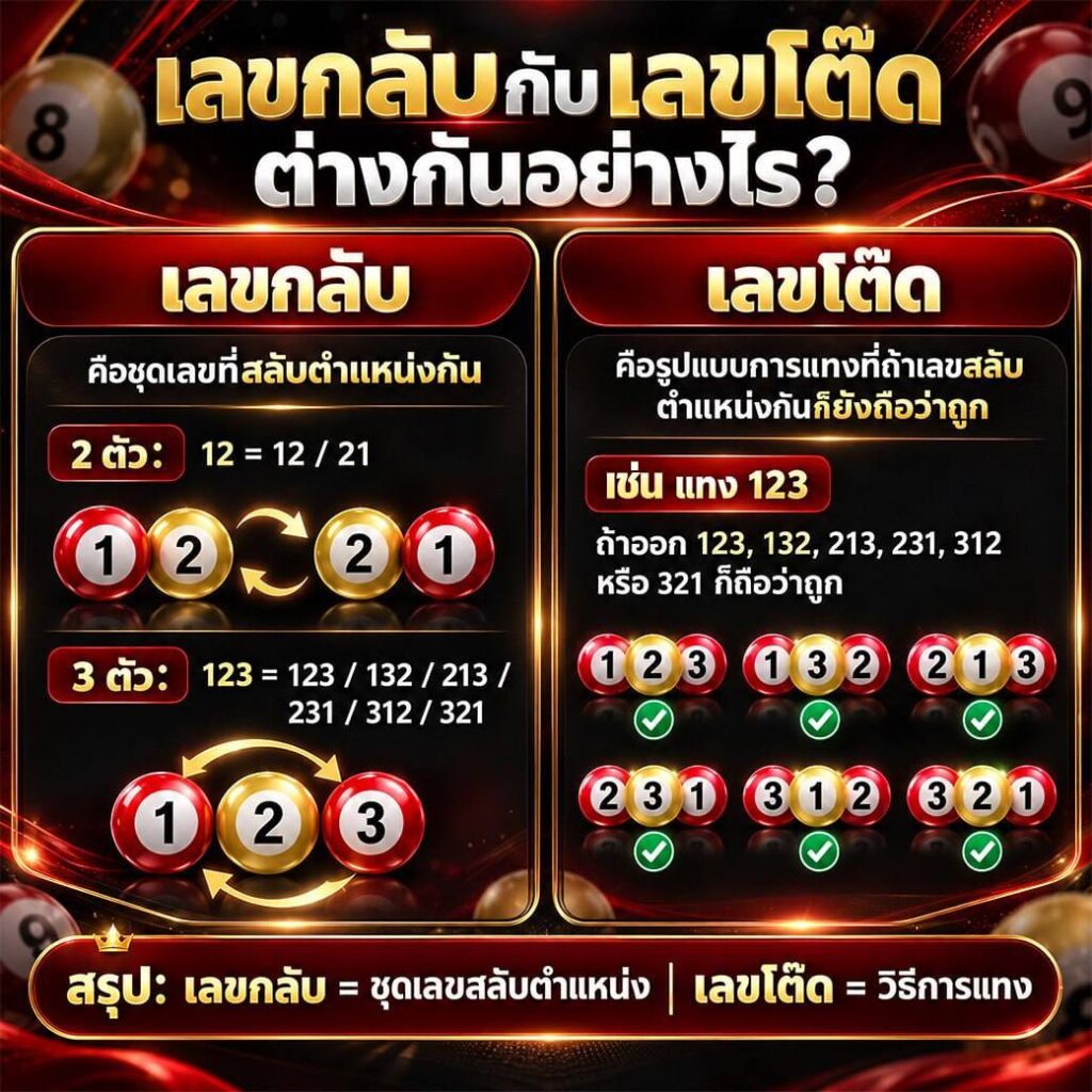 เลขกลับกับเลขโต๊ดต่างกันอย่างไร?